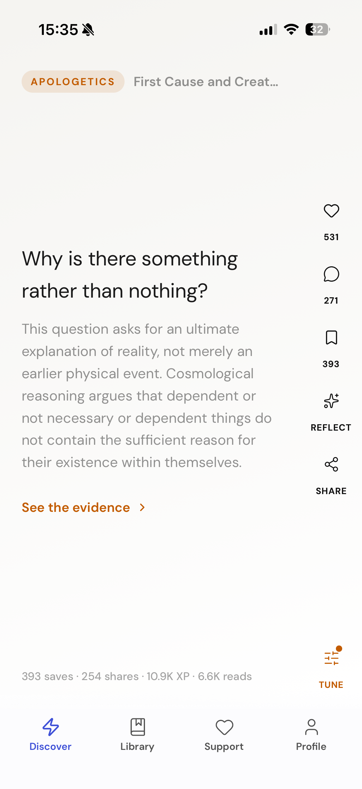 apologetics screen in Palm